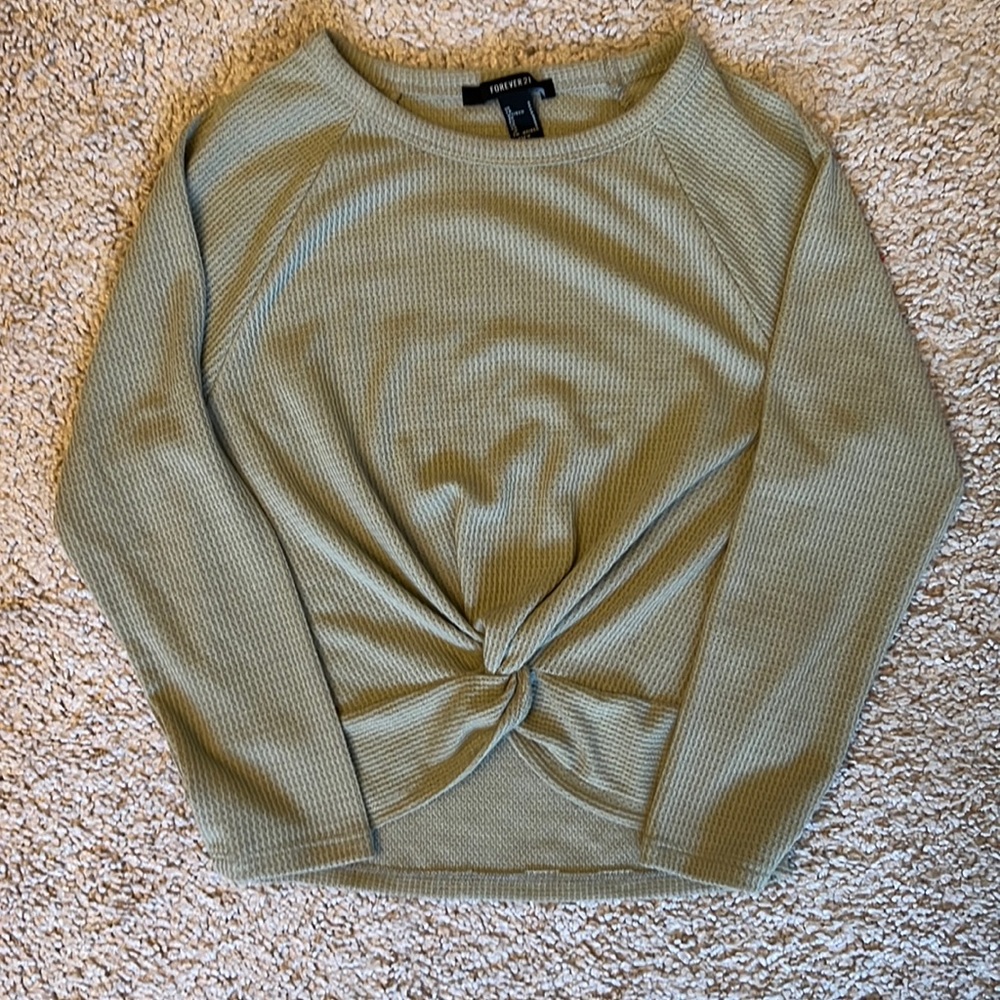 Forever 21 knot cropped long sleeve